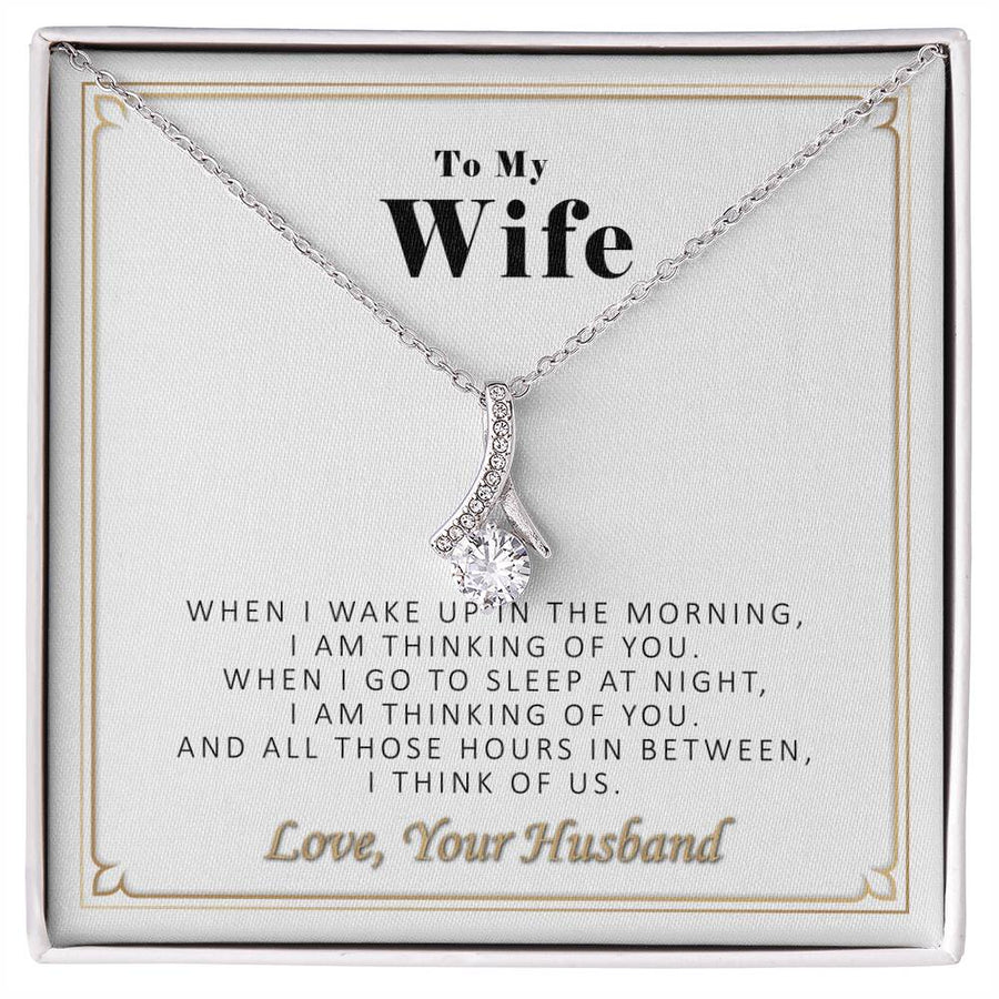 The Morning I Am Thinking Of You 18K Yellow Gold Finish Alluring Beauty Necklace Jewelry Romantic Gift for Wife from Husband