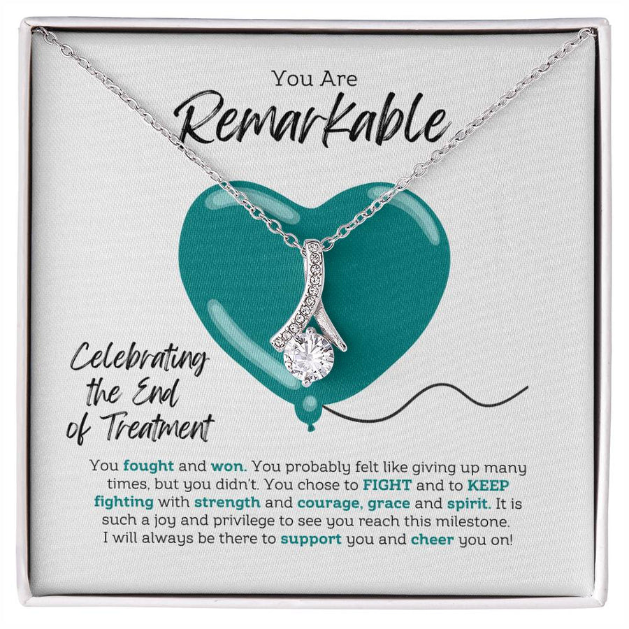 Strength Milestone Cheer Recovery Gold Finish Alluring Beauty Necklace Jewelry Positive Gift for End Of Treatment