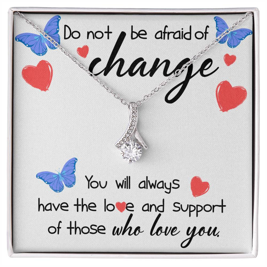 Love Support Braving Change 18K Yellow Gold Finish Alluring Beauty Necklace Jewelry Encouraging Gift for Transformation Milestone