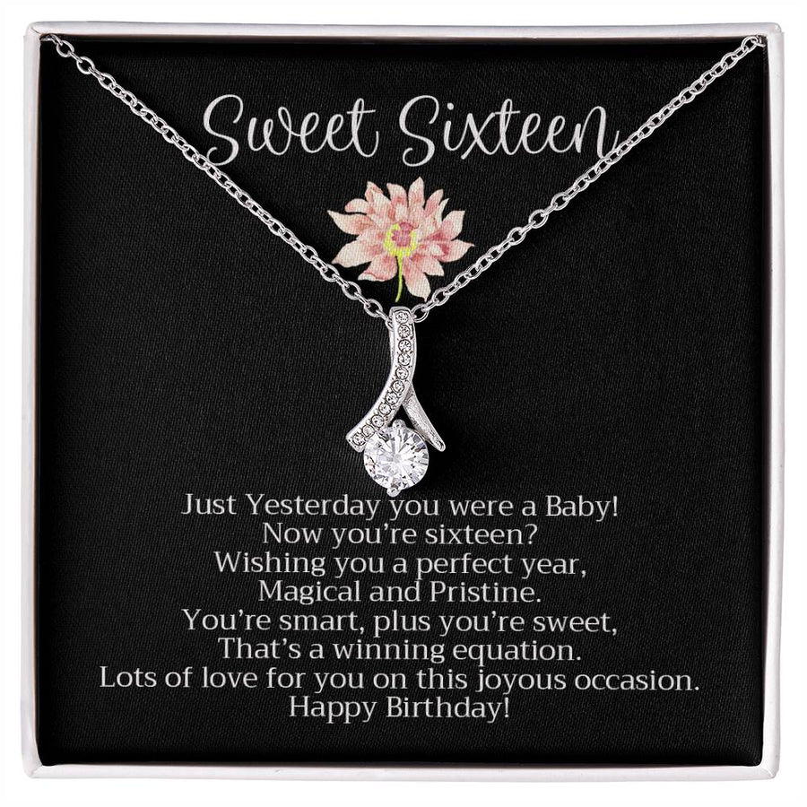 Perfect Year Magical and Pristine 18K Yellow Gold Finish Alluring Beauty Necklace Jewelry Special Sweet Sixteen Birthday Gift for Daughter