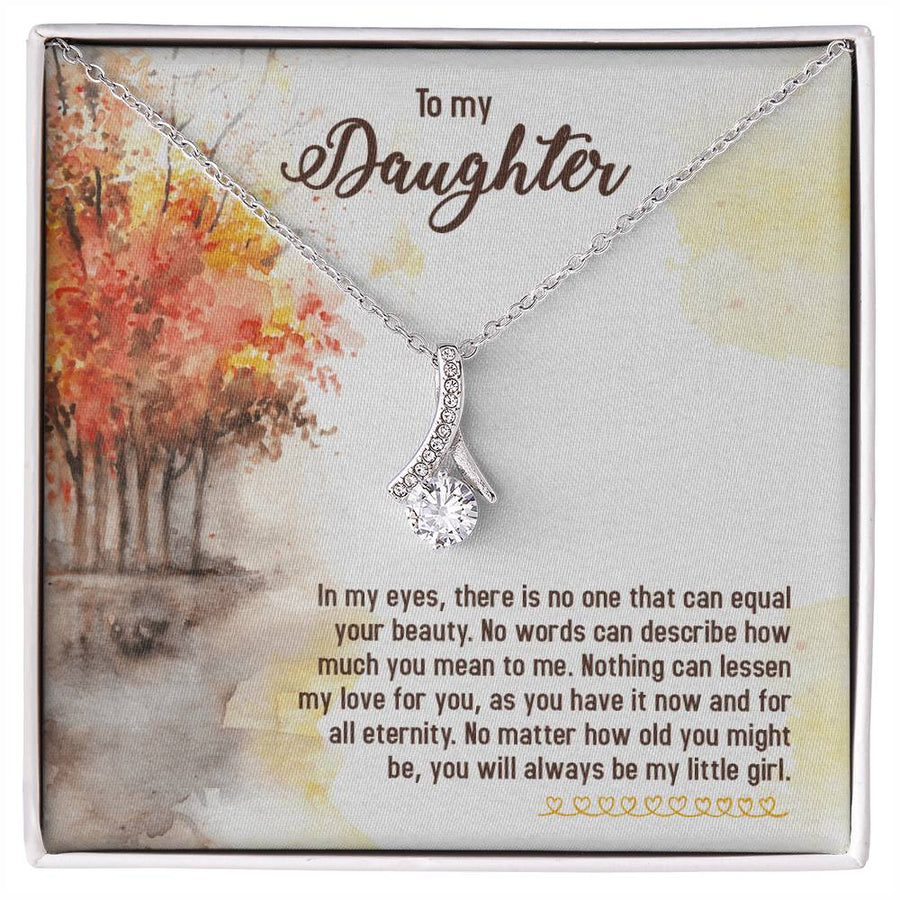 No One Can Equal Your Beauty Daughter 18K Yellow Gold Finish Alluring Beauty Necklace Jewelry Heartfelt Gift for Precious Daughter Birthday