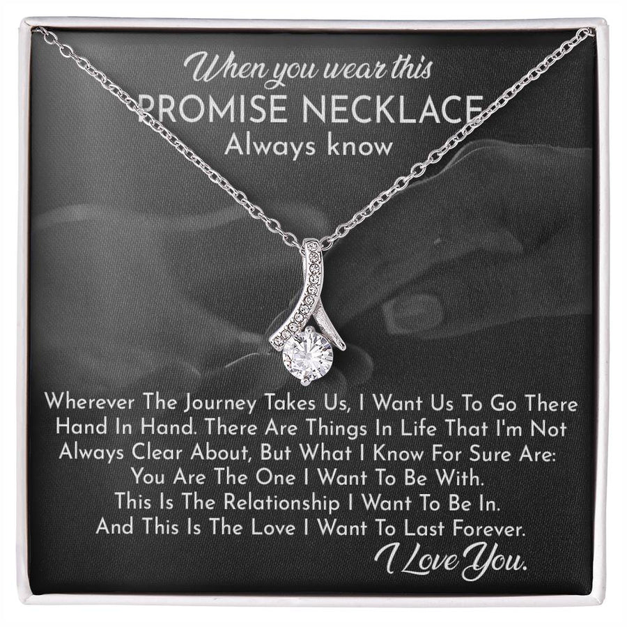 Promise Necklace Journey Hand In Hand Forever 18K Yellow Gold Finish Alluring Beauty Necklace Jewelry Perfect Gift for Her Anniversary