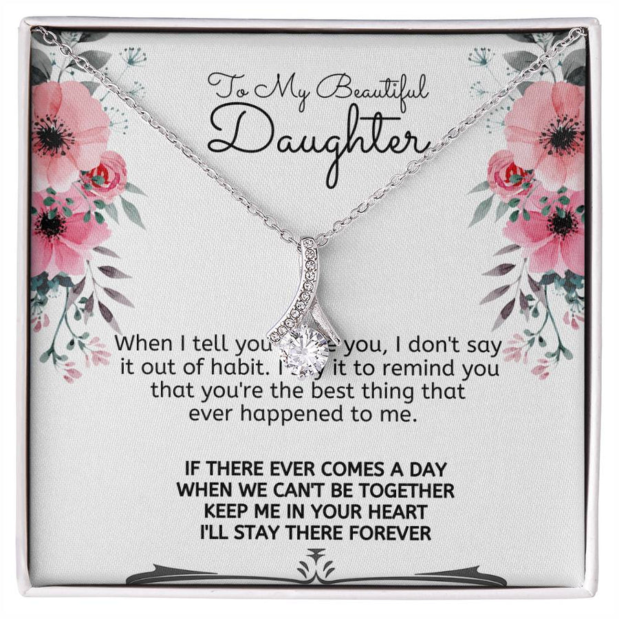 Best Thing Heartfelt Always 18K Yellow Gold Finish Alluring Beauty Necklace Jewelry Loving Gift for Daughter Sentimental