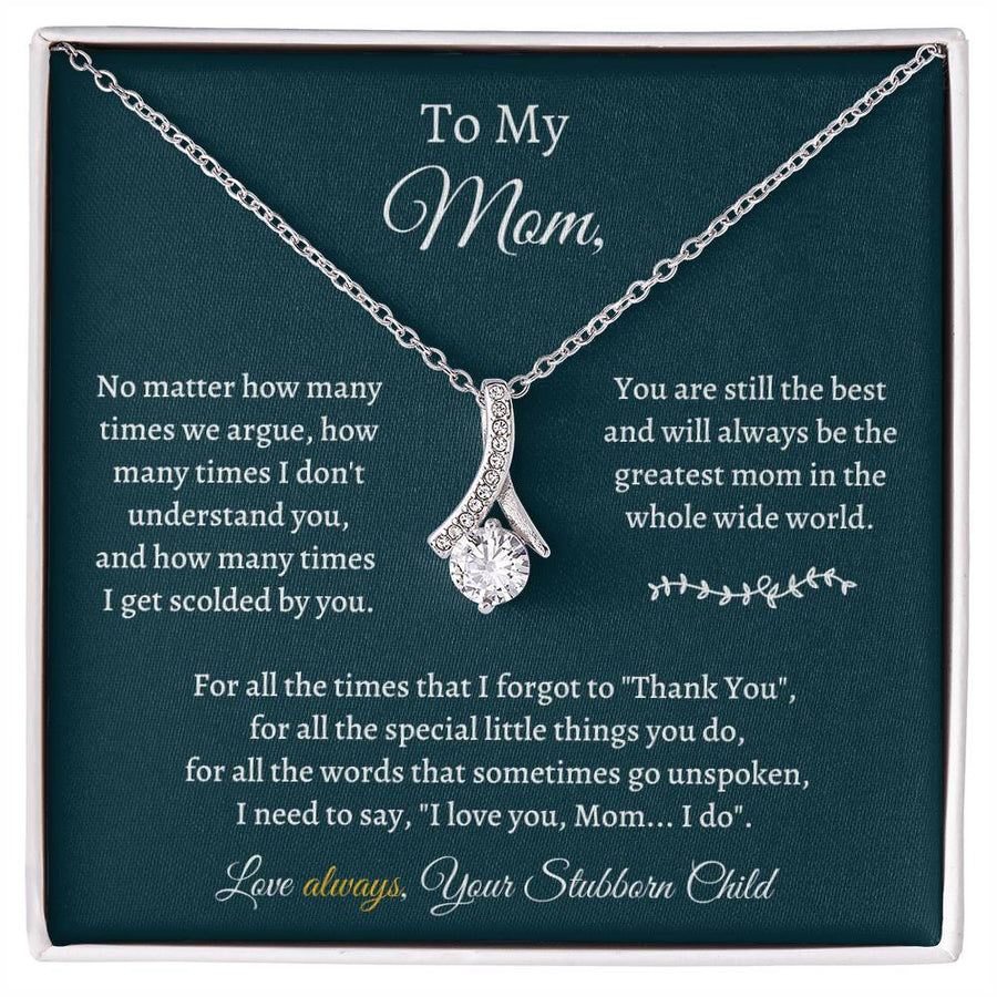 Always Be The Greatest Mom 14K White Gold Finish Alluring Beauty Necklace Jewelry Perfect Mother’s Day Gift for Amazing Mom