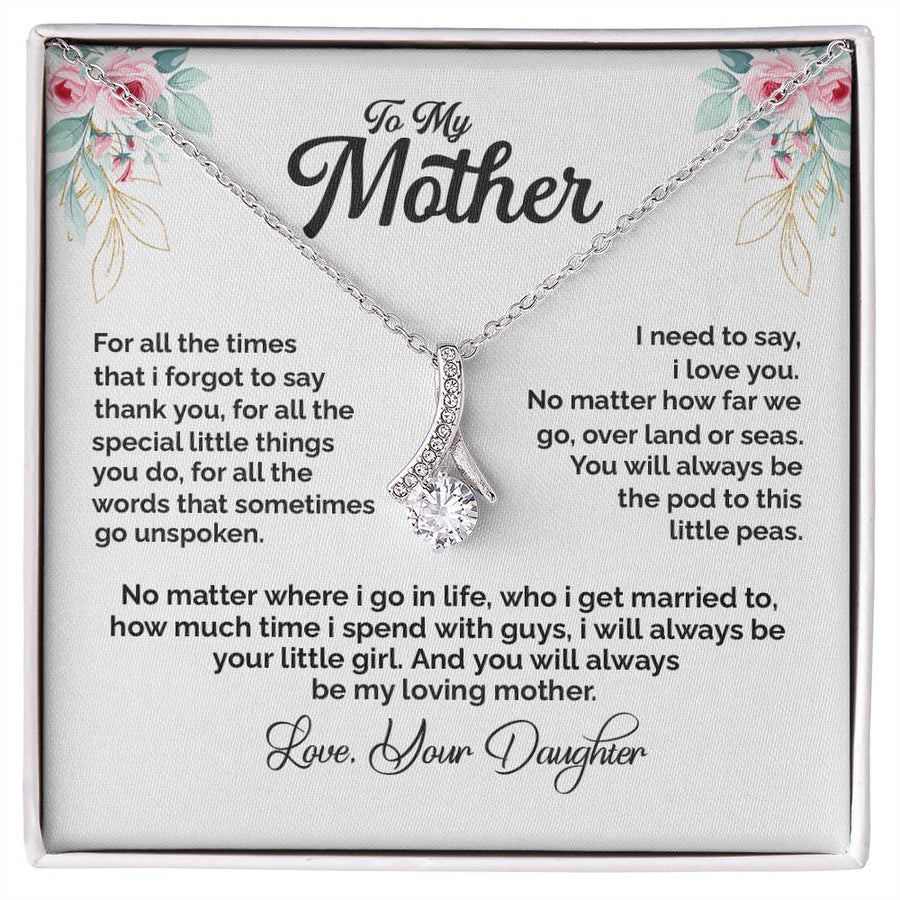 Always My Loving Mother Rose Frame Jewelry 18K Yellow Gold Finish Alluring Beauty Necklace Jewelry Unspoken Thanks Gift from Cherished Daughter