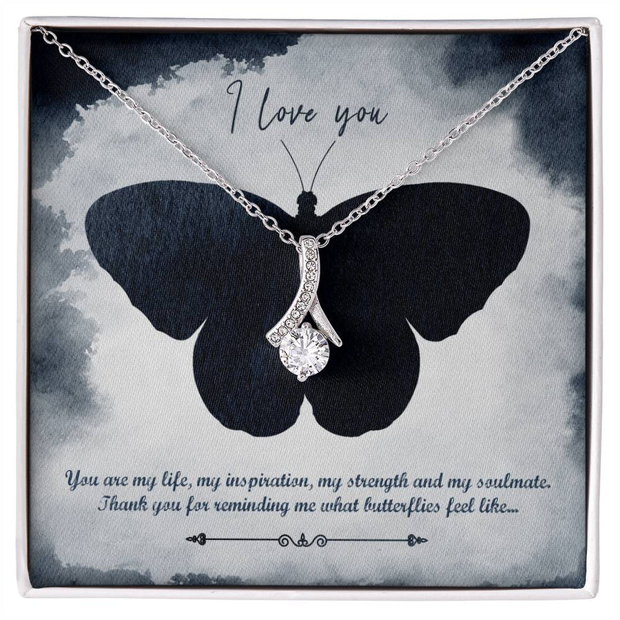 What Butterflies Feel Like 18K Yellow Gold Finish Alluring Beauty Necklace Jewelry Romantic Gift for Soulmate Butterfly Lover