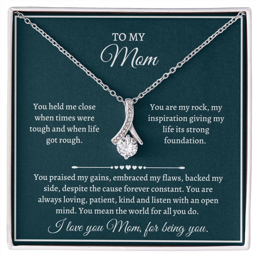 ou Held Me Close When Life Was Rough 18K Yellow Gold Finish Alluring Beauty Necklace Jewelry Beautiful Gift for Loving Mom Mother’s Day