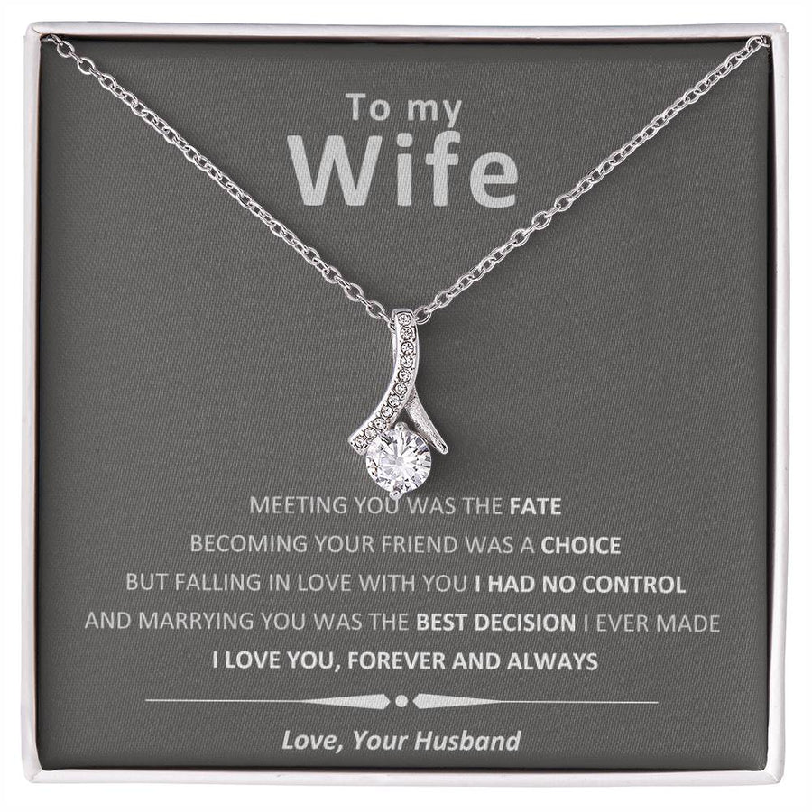 Marrying You Best Decision 18K Yellow Gold Finish Alluring Beauty Necklace Jewelry Beautiful Gift for Amazing Wife from Husband