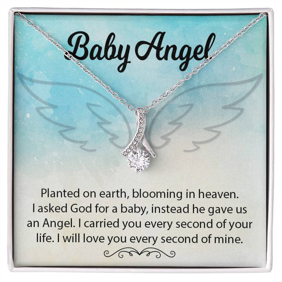 Every Second Of Mine Angel Baby 18K Yellow Gold Finish Alluring Beauty Necklace Jewelry Heartfelt Gift for Heavenly Child