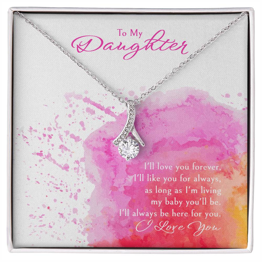 My Baby You’ll Always Be Daughter 18K Yellow Gold Finish Alluring Beauty Necklace Jewelry Emotional Present for Loving Daughter Birthday