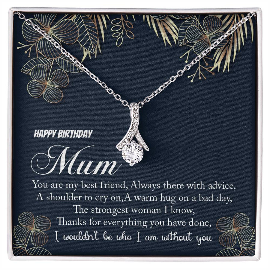 Strongest Woman Best Friend Mum 18K Yellow Gold Finish Alluring Beauty Necklace Jewelry Heartfelt Gift for Elegant Mum Birthday