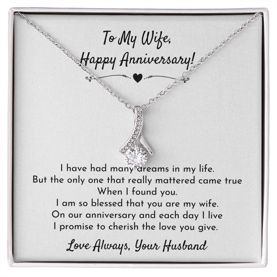 Dreams Came True When I Found You 18K Yellow Gold Finish Alluring Beauty Necklace Jewelry Beautiful Anniversary Gift for Wife