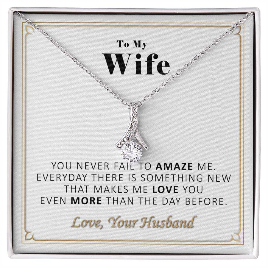 You Never Fail To Amaze Me 18K Yellow Gold Finish Alluring Beauty Necklace Jewelry Loving Gift for Amazing Wife