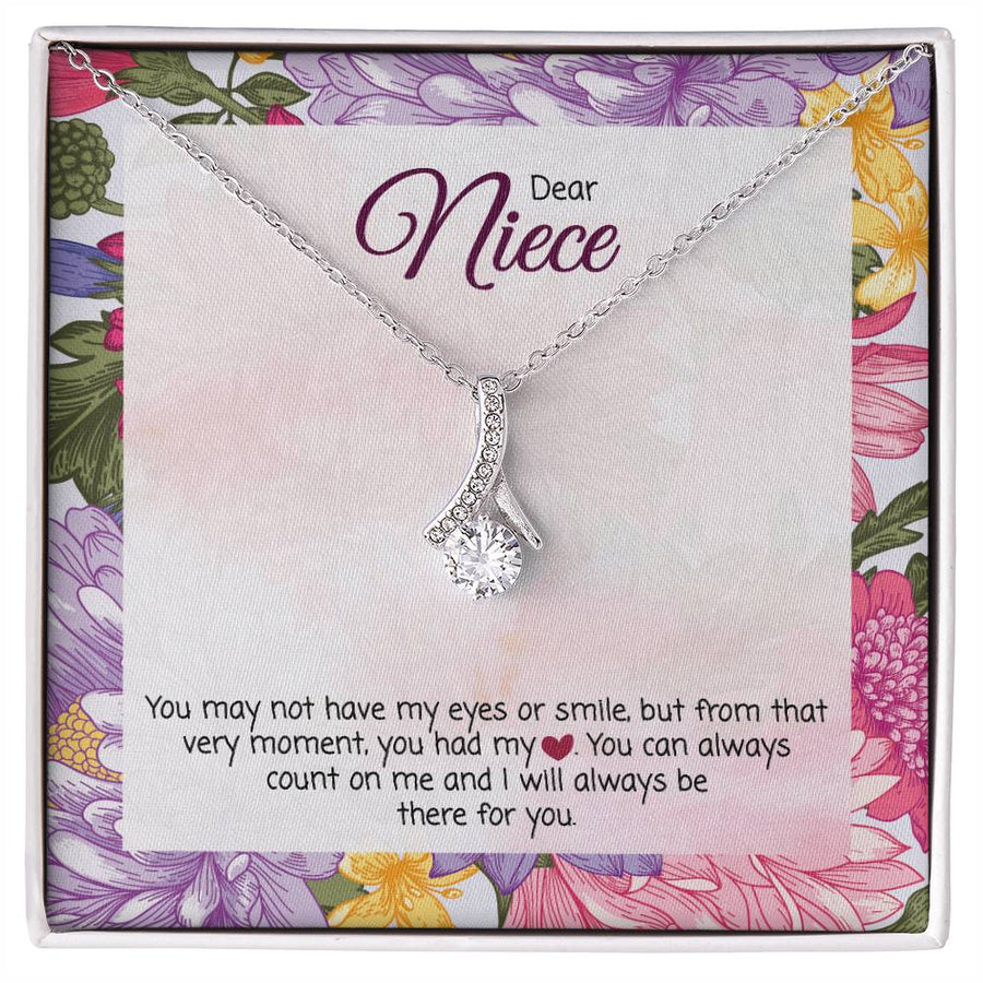 You Had My Heart Dear Niece Necklace 18K Yellow Gold Finish Alluring Beauty Jewelry Colorful Floral Card Loving Aunt Keepsake