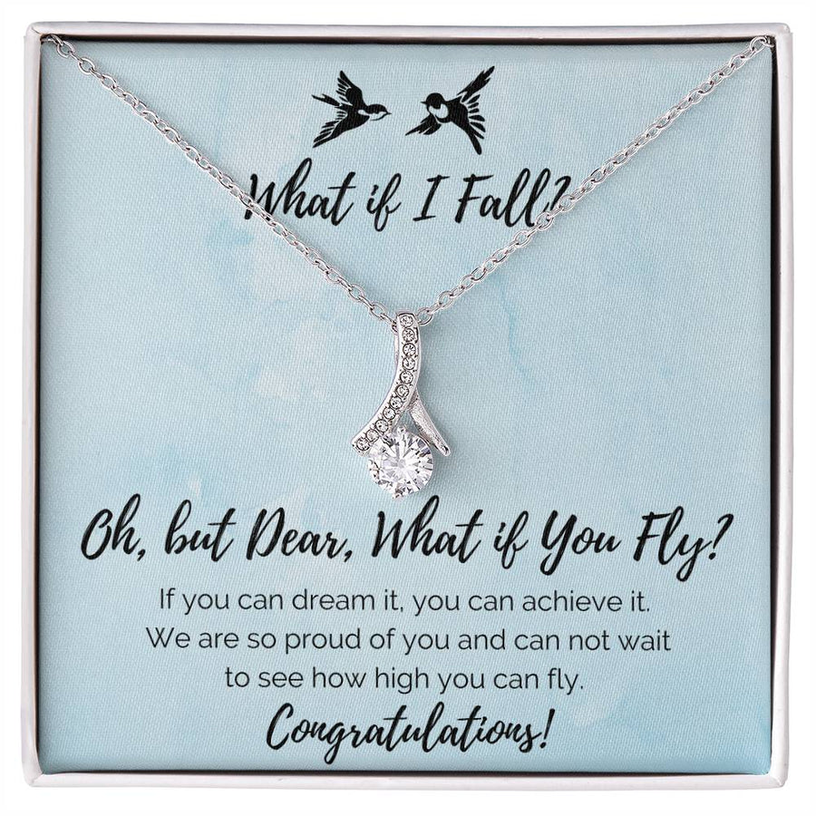 Dream High Never Fall Flight 18K Yellow Gold Finish Alluring Beauty Necklace Jewelry Inspiring Gift for Graduate Achievement