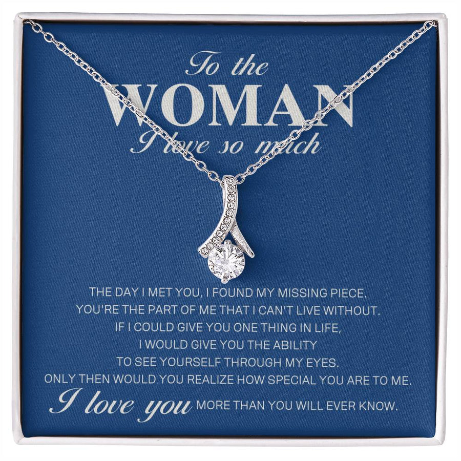 Woman Love So Much Found Missing Piece 18K Yellow Gold Finish Alluring Beauty Necklace Jewelry Beautiful Gift for Beautiful Woman Anniversary