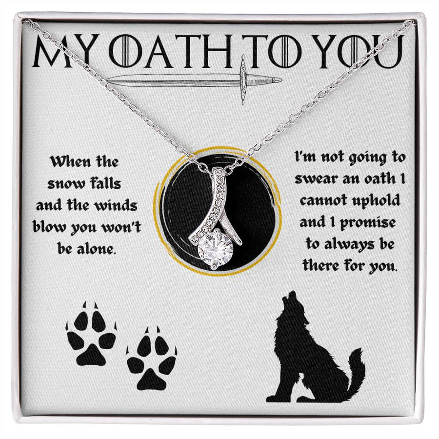 Never Alone In Storms Oath 18K Yellow Gold Finish Alluring Beauty Necklace Jewelry Powerful Gift for Her Loyalty Promise
