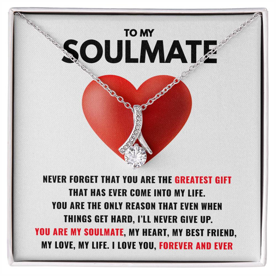 Soulmate Greatest Gift Come Into My Life 18K Yellow Gold Finish Alluring Beauty Necklace Jewelry Beautiful Gift for Beautiful Woman Anniversary