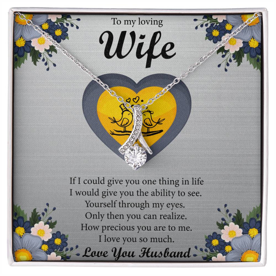 Love You So Much My Wife 18K Yellow Gold Finish Alluring Beauty Necklace Jewelry Romantic Gift for Loving Wife Special Day