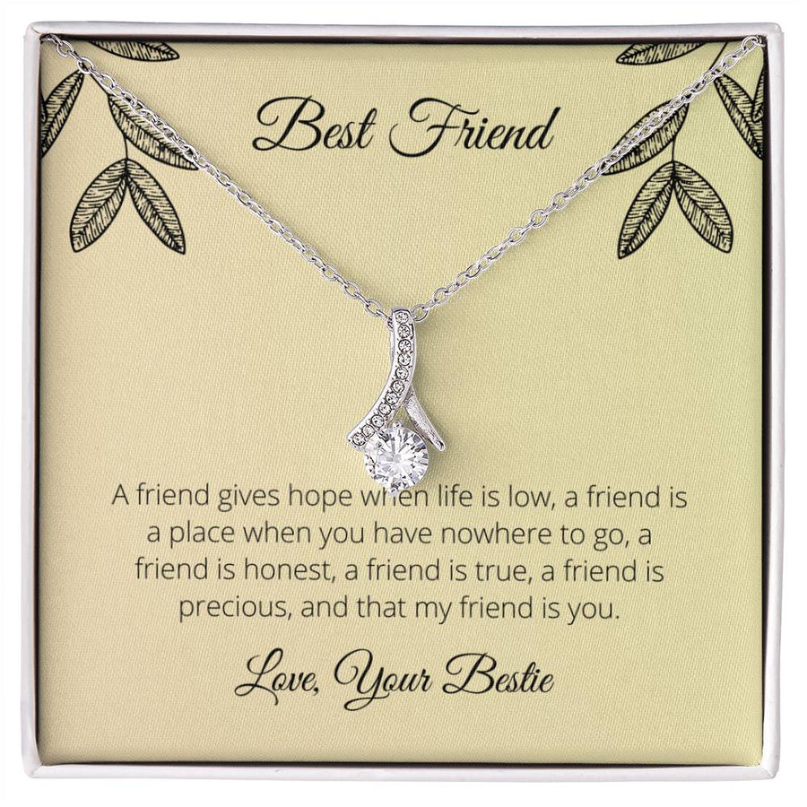 Precious Honest Best Friend Hope 18K Yellow Gold Finish Alluring Beauty Necklace Jewelry Beautiful Gift for True Friend Birthday