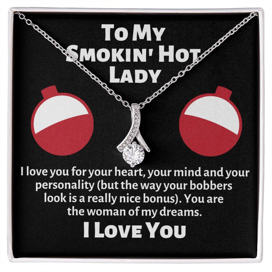 Smokin Hot Lady Woman My Dreams Bobbers 18K Yellow Gold Finish Alluring Beauty Necklace Jewelry Perfect Gift for Wife Anniversary