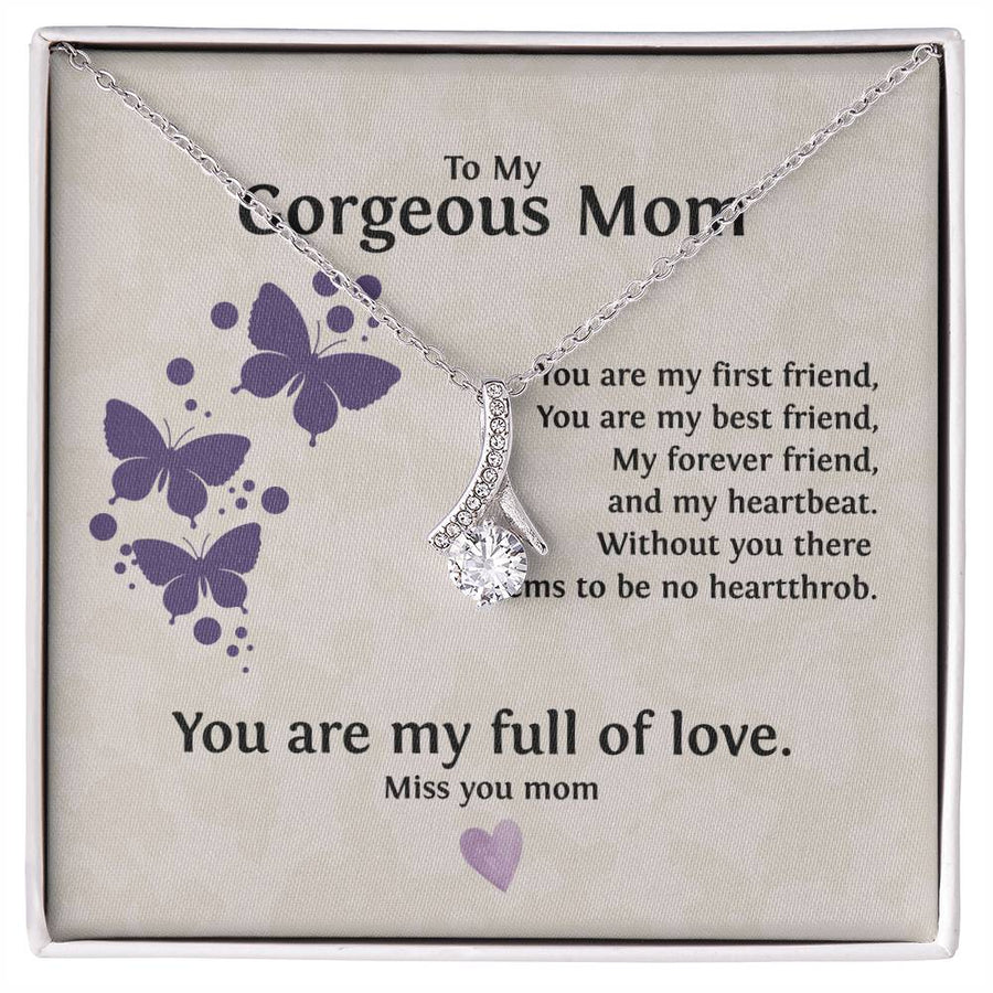 You Are My First & Best Friend 18K Yellow Gold Finish Alluring Beauty Necklace Jewelry Beautiful Gift for Gorgeous Mom from Daughter