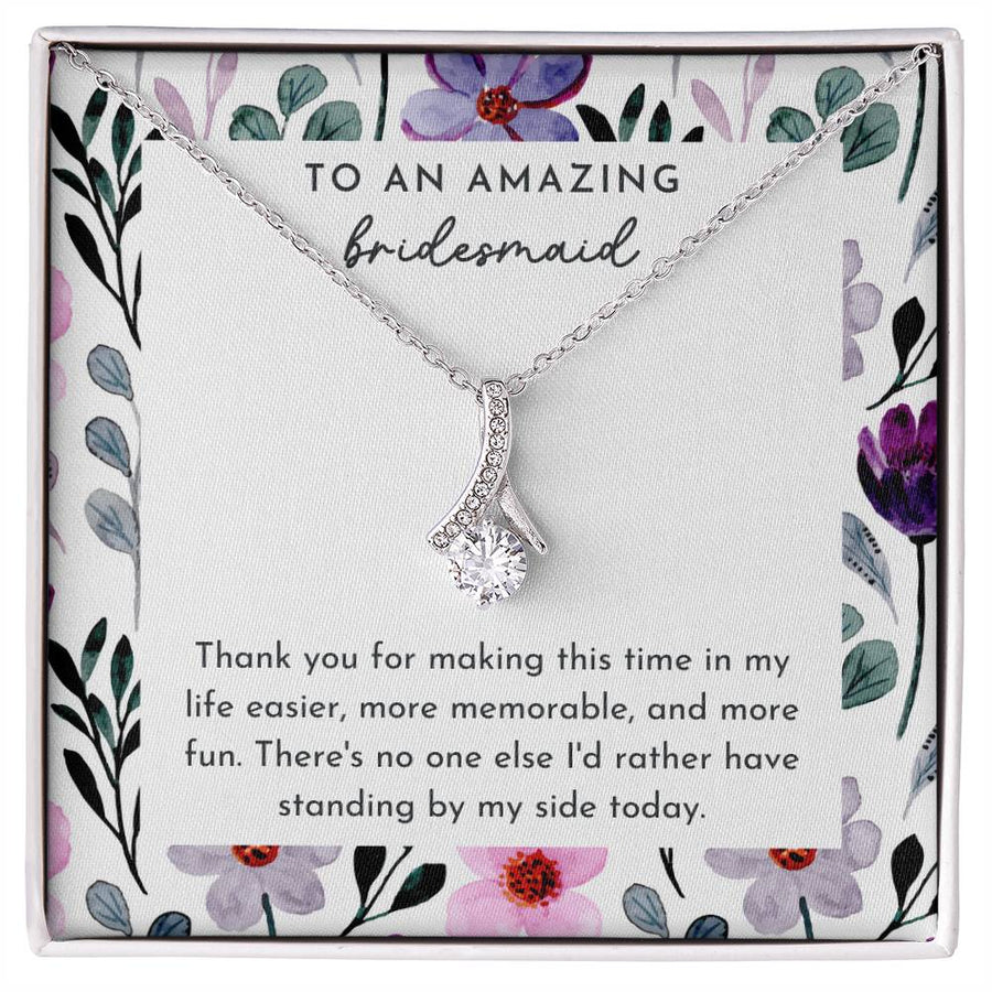 Memorable Moments Standing By Me 18K Yellow Gold Finish Alluring Beauty Necklace Jewelry Special Gift for Amazing Bridesmaid Wedding