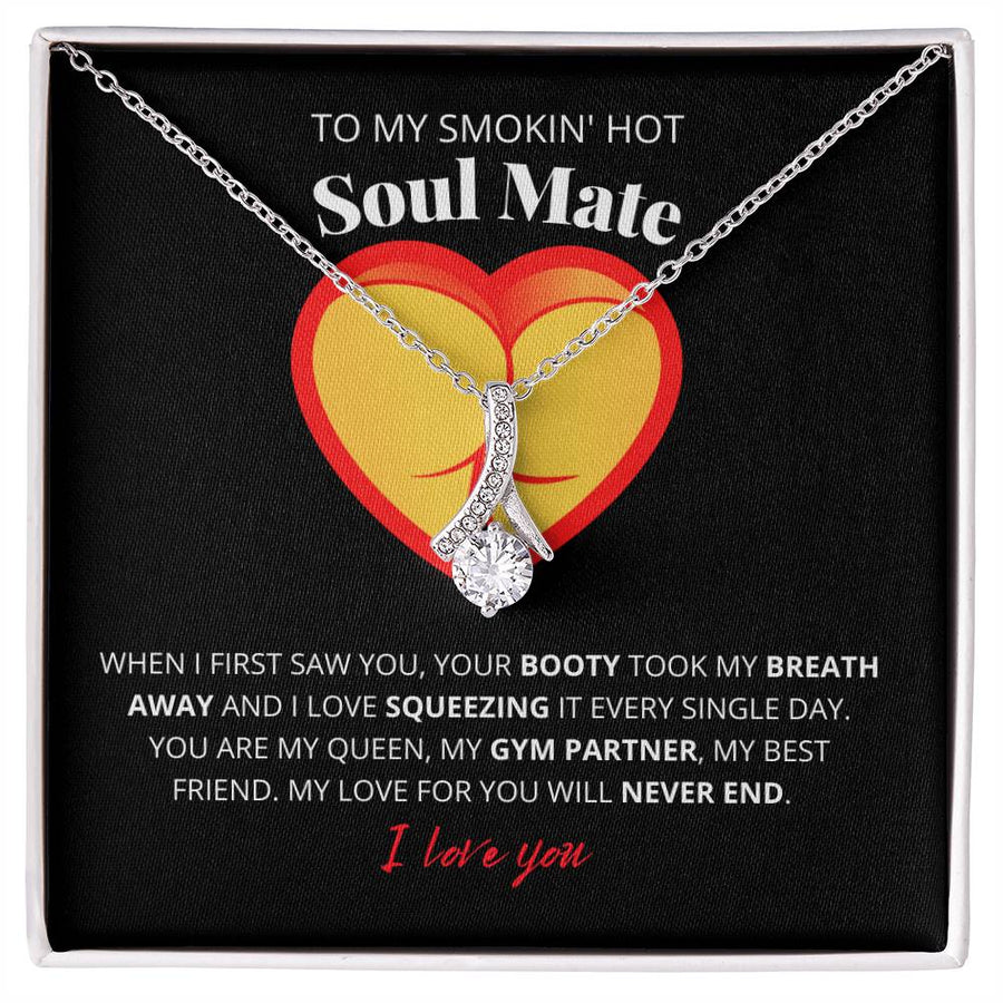 Smokin' Hot Soulmate Booty Love Necklace 18K Yellow Gold Finish Alluring Beauty Jewelry Playful Romantic Gift for Gorgeous Queen
