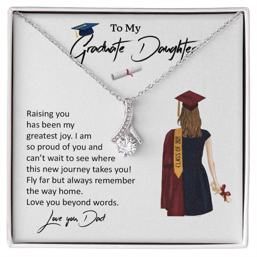 Remember the Way Home Graduate Daughter 18K Yellow Gold Finish Alluring Beauty Necklace Jewelry Cherished Present from Devoted Dad Graduation