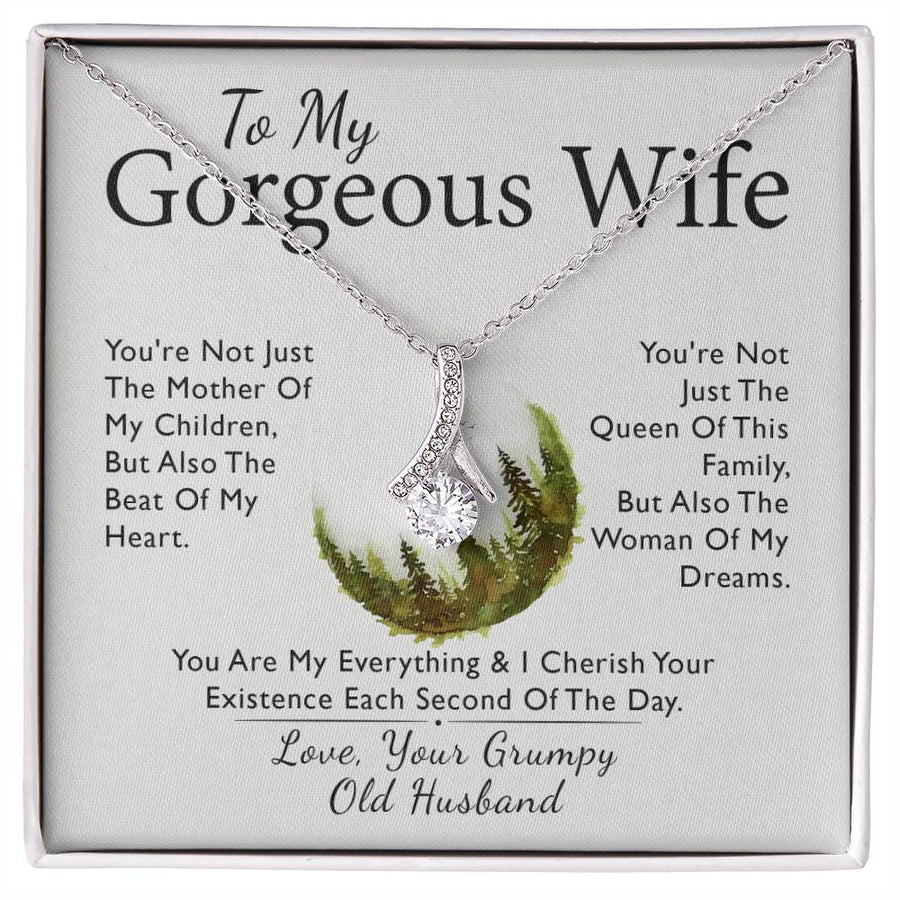 My Everything Cherished Wife Necklace 18K Yellow Gold Finish Alluring Beauty Sentimental Forest Card Gift from Grumpy Old Husband