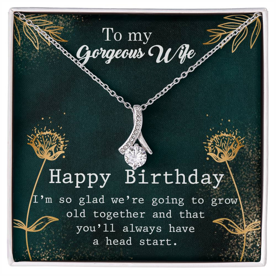 Head Start Laugh Forever Commitment Gold Finish Alluring Beauty Necklace Jewelry Loving Surprise for Stunning Wife Anniversary