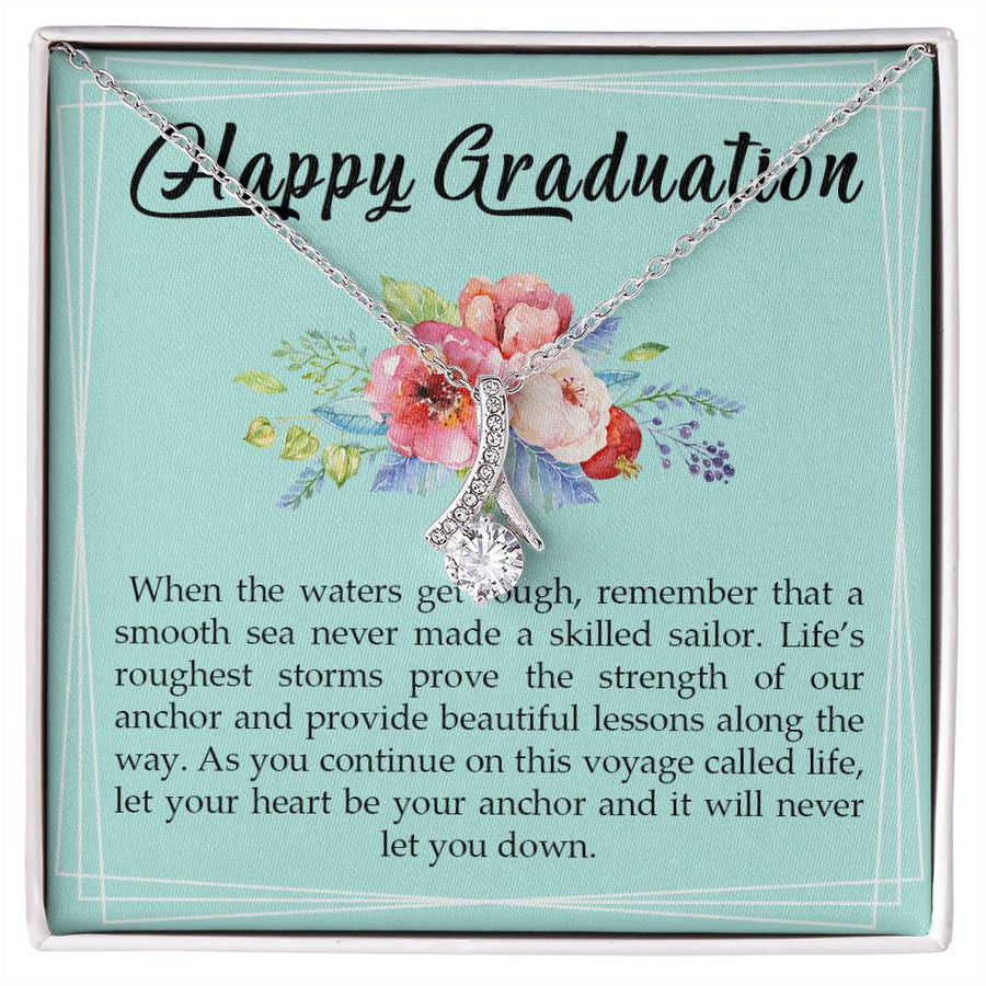 Inspired Graduate Girl Triumph Always 18K Yellow Gold Finish Alluring Beauty Necklace Jewelry Elegant Gift for Graduate Daughter Graduation