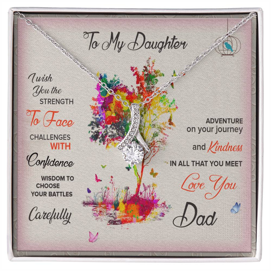 Strength and Confidence Beautiful Daughter 18K Yellow Gold Finish Alluring Beauty Necklace Jewelry Empowering Gift from Dad for Adventurous Girl Birthday