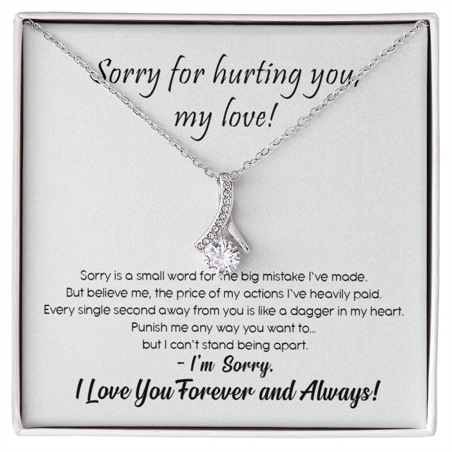 Sorry For Hurting You My Love 18K Yellow Gold Finish Alluring Beauty Necklace Jewelry Apology Gift for Wife or Girlfriend