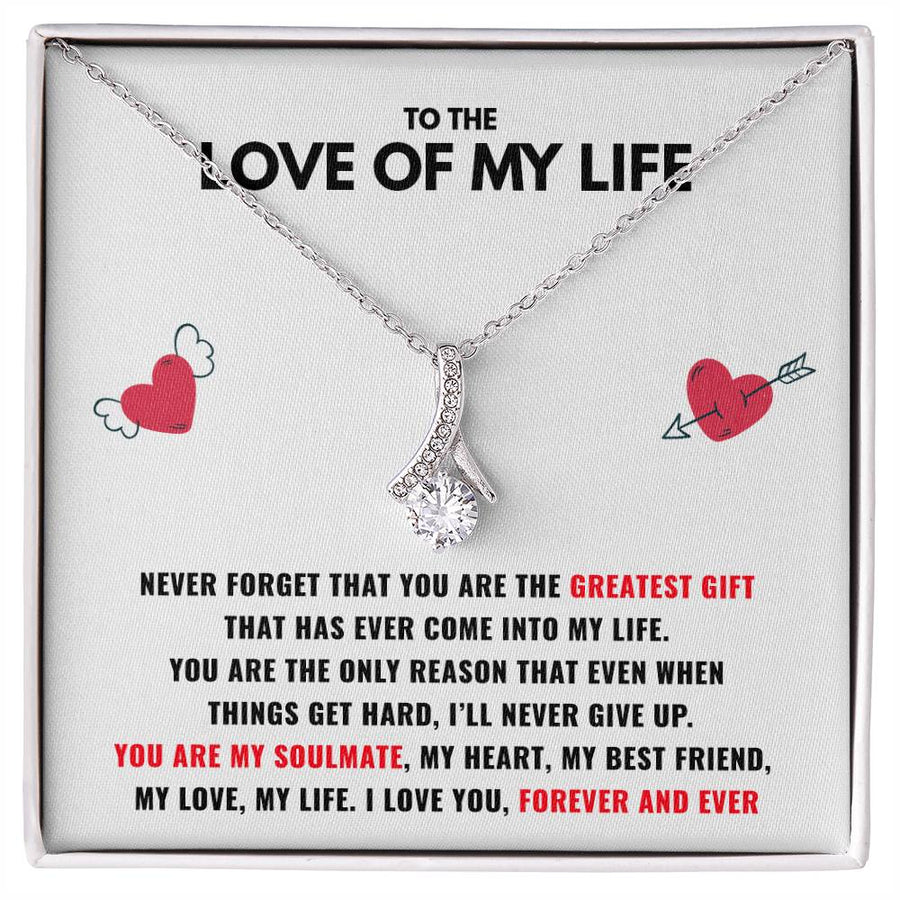Love My Life Greatest Gift Come Into 18K Yellow Gold Finish Alluring Beauty Necklace Jewelry Beautiful Gift for Beautiful Woman Anniversary