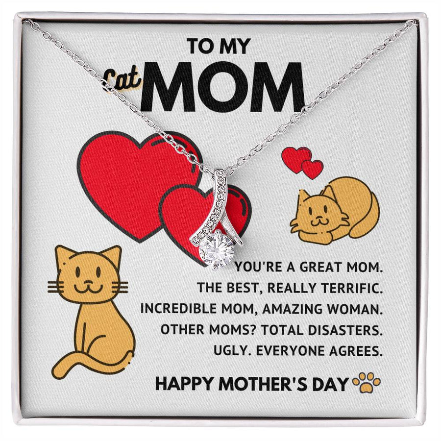Incredible Cat Mom Top of the Litter 18K Yellow Gold Finish Alluring Beauty Necklace Jewelry Beautiful Gift for Cat Mom