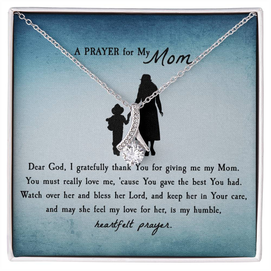 Heartfelt Prayer for Loving Mom 18K Yellow Gold Finish Alluring Beauty Necklace Jewelry Beautiful Gift for Radiant Mother Appreciation