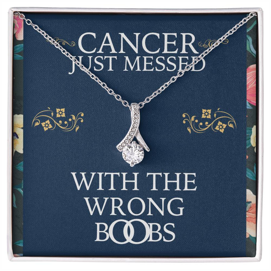 Fierce Warrior Navy Florals Bold Stand 18K Yellow Gold Finish Alluring Beauty Necklace Jewelry Empowering Gift for Brave Survivor Celebration