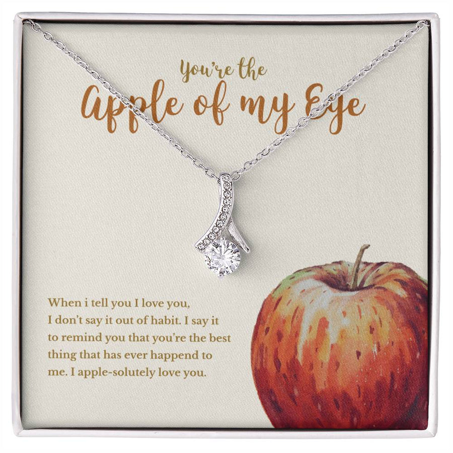 Apple of My Eye Sweet Love 18K Yellow Gold Finish Alluring Beauty Necklace Jewelry Playful Romantic Gift for Partner
