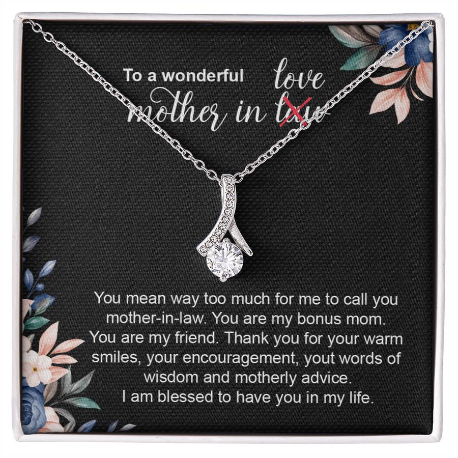 Blessed Have You Life Motherly Advice Friend 18K Yellow Gold Finish Alluring Beauty Necklace Jewelry Beautiful Gift for Mother In Law