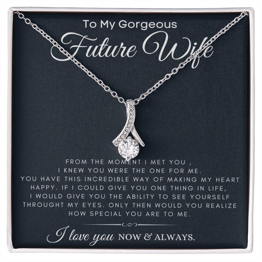 Through My Eyes How Special You Are 18K Yellow Gold Finish Alluring Beauty Necklace Jewelry Heartfelt Gift for Future Wife