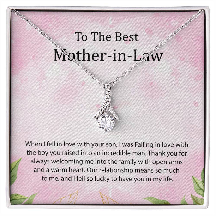 Best Mother In Law Incredible Man Welcoming 18K Yellow Gold Finish Alluring Beauty Necklace Jewelry Beautiful Gift for Mother
