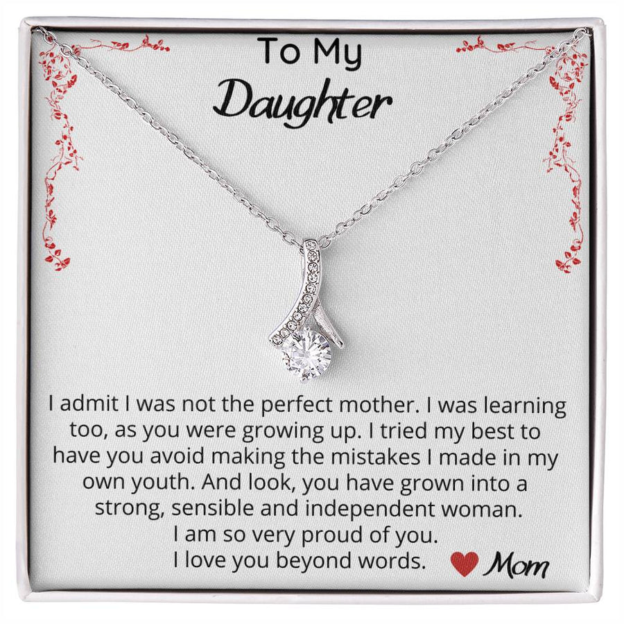 Strong Sensible Independent Daughter 18K Yellow Gold Finish Alluring Beauty Necklace Jewelry Beautiful Gift for Daughter From Mom