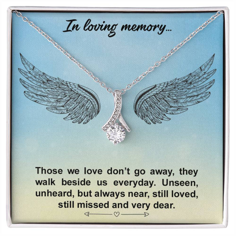 Always Beside Us Memorial Tribute Necklace 18K Yellow Gold Finish Alluring Beauty Necklace Jewelry Comforting Gift for Beautiful Woman Remembrance
