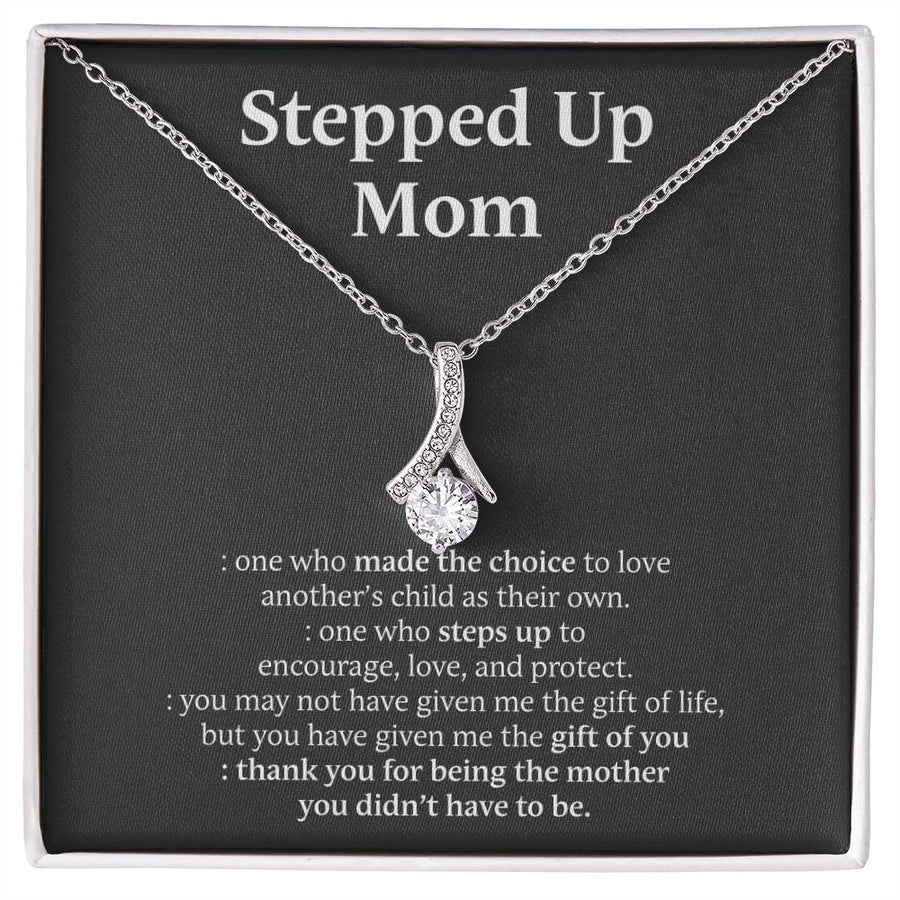Stepped Up Mom Loving Choice Necklace 18K Yellow Gold Finish Alluring Beauty Jewelry Heartfelt Gift for Amazing Stepmom Appreciation