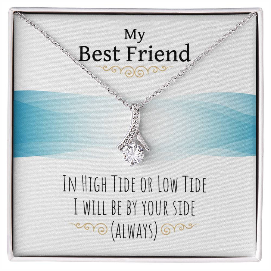 High Tide Low Tide Always 18K Yellow Gold Finish Alluring Beauty Necklace Jewelry Ocean Loyalty Wave Theme