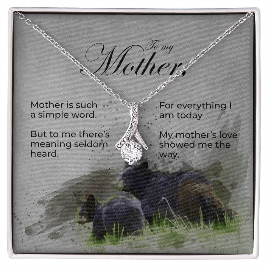 Bear and Cub Unspoken Meaning Mom 18K Yellow Gold Finish Alluring Beauty Necklace Jewelry Heartfelt Mother’s Day Gift for Beautiful Mom