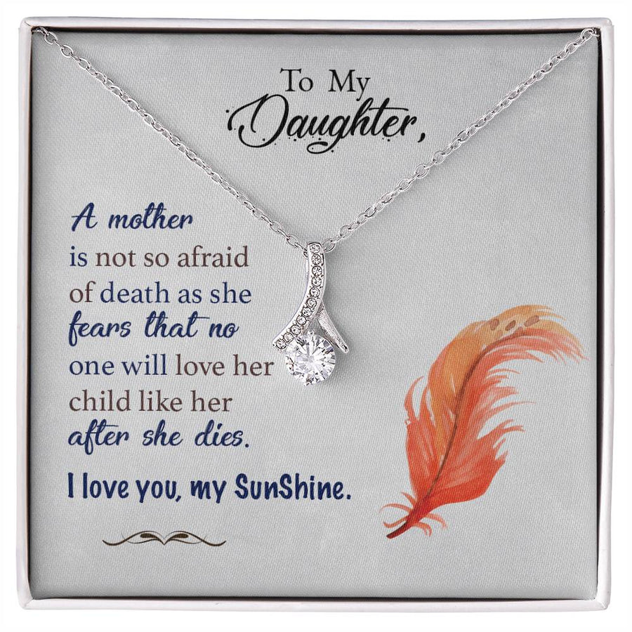 Unmatched Motherly Love Daughter 18K Yellow Gold Finish Alluring Beauty Necklace Jewelry Emotional Gift for Daughter Birthday