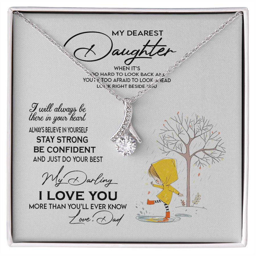 Love You More Than Ever Know Dad 18K Yellow Gold Finish Alluring Beauty Necklace Jewelry Beautiful Gift for Beautiful Daughter Birthday