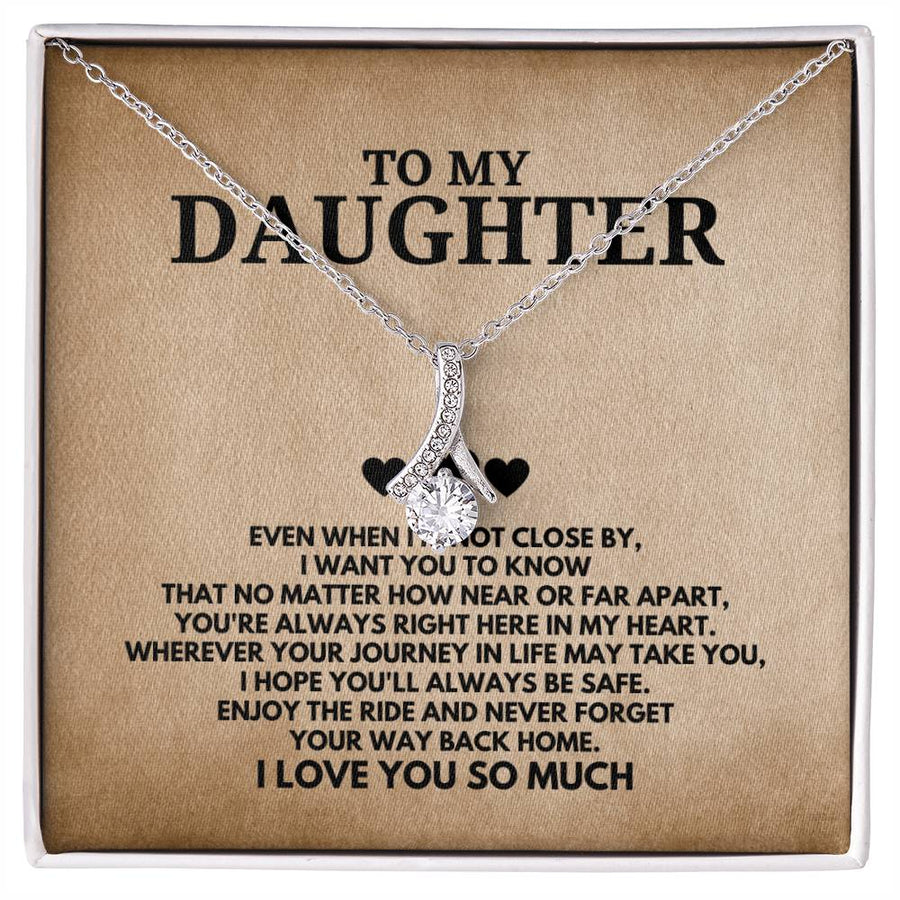 Always in My Heart Beautiful Daughter 18K Yellow Gold Finish Alluring Beauty Necklace Jewelry Emotional Gift for Loving Daughter Special Occasion